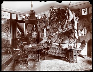 1904年纽约Lillian Russell住宅内部（银色明胶印刷）
